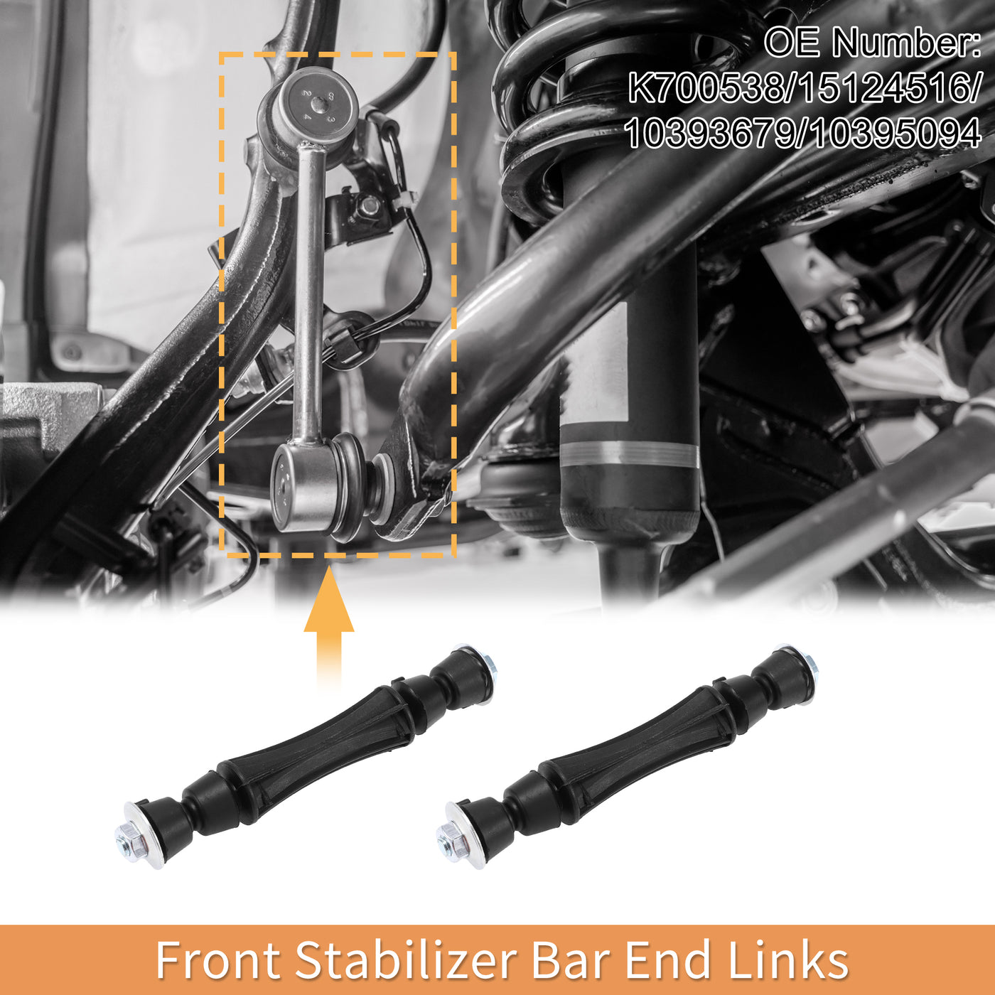 X AUTOHAUX 1 Set Front Sway Bar Links Stabilizer Link Kit with Bushing for Chevrolet Silverado 1500 Tahoe Suspension Kit No.K700538/15124516/10393679/10395094