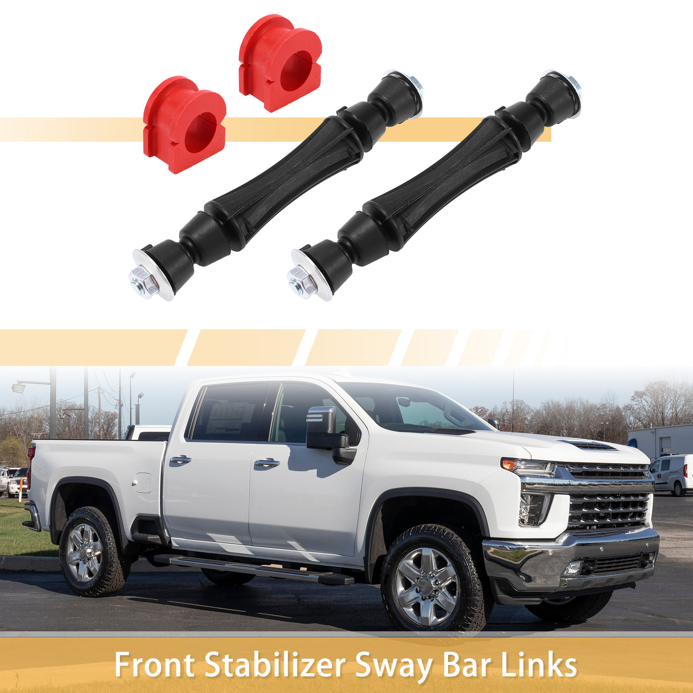 X AUTOHAUX 1 Set Front Sway Bar Links Stabilizer Link Kit with Bushing for Chevrolet Silverado 1500 Tahoe Suspension Kit No.K700538/15124516/10393679/10395094