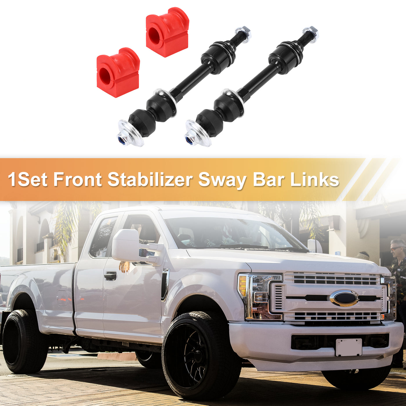 X AUTOHAUX 1 Set Front Sway Bar Links Stabilizer Link Kit with Bushing for Ford F-150 2005-2008 Suspension Kit No.5L3Z5K483DA/5L3Z5484AA