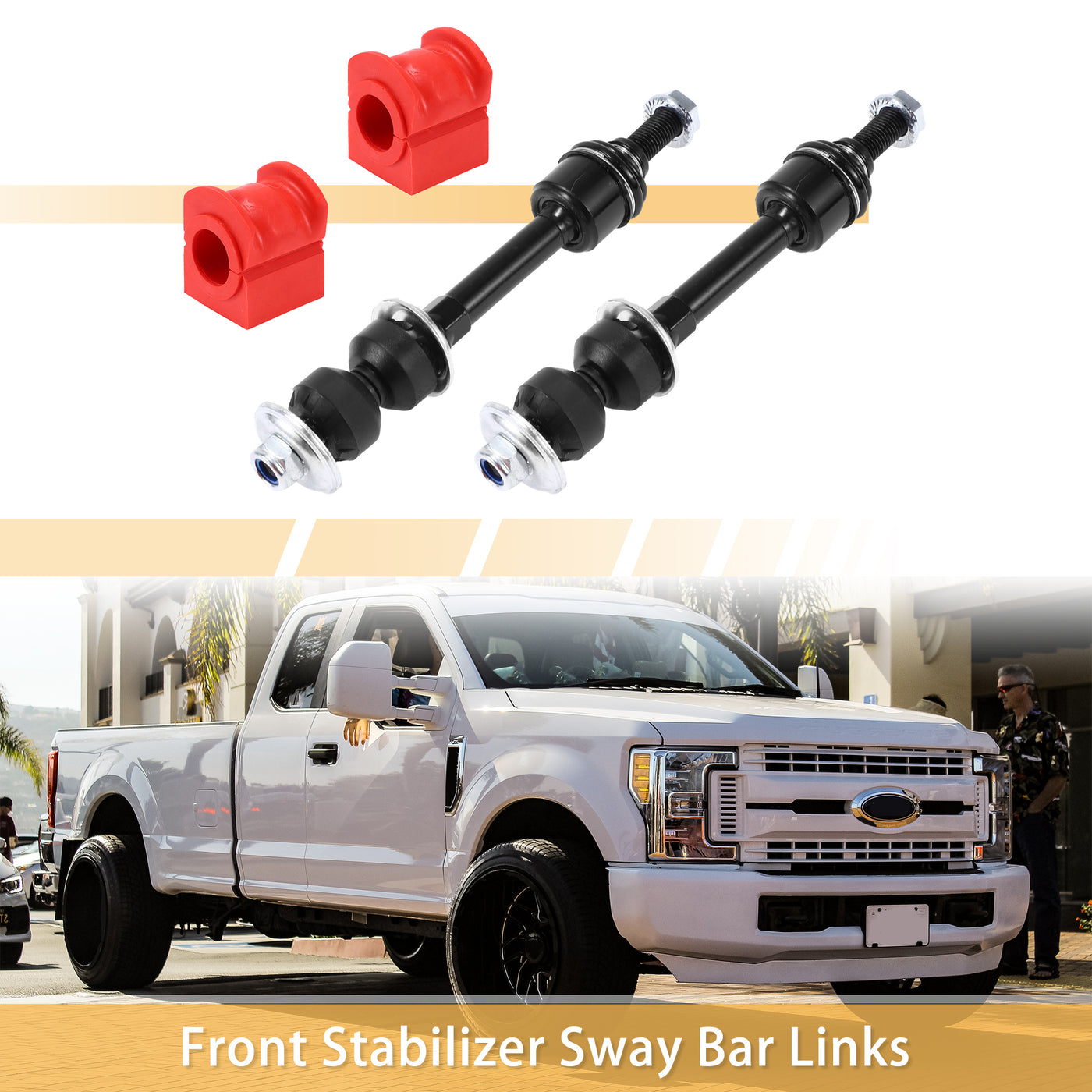 X AUTOHAUX 1 Set Front Sway Bar Links Stabilizer Link Kit with Bushing for Ford F-150 2005-2008 Suspension Kit No.5L3Z5K483DA/5L3Z5484AA