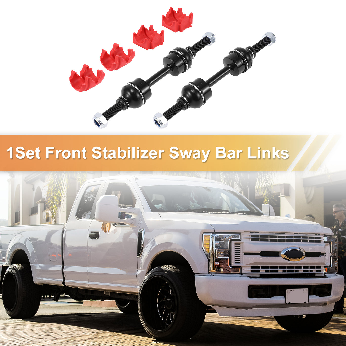 X AUTOHAUX 1 Set Front Sway Bar Links Stabilizer Link Kit with Bushing for Ford F-150 2009-2014 Suspension Kit No.K750074/7L1Z5K483B