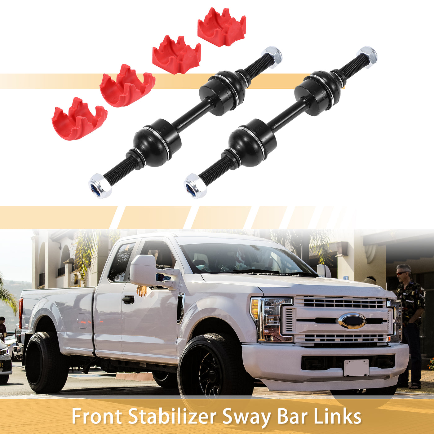 X AUTOHAUX 1 Set Front Sway Bar Links Stabilizer Link Kit with Bushing for Ford F-150 2009-2014 Suspension Kit No.K750074/7L1Z5K483B