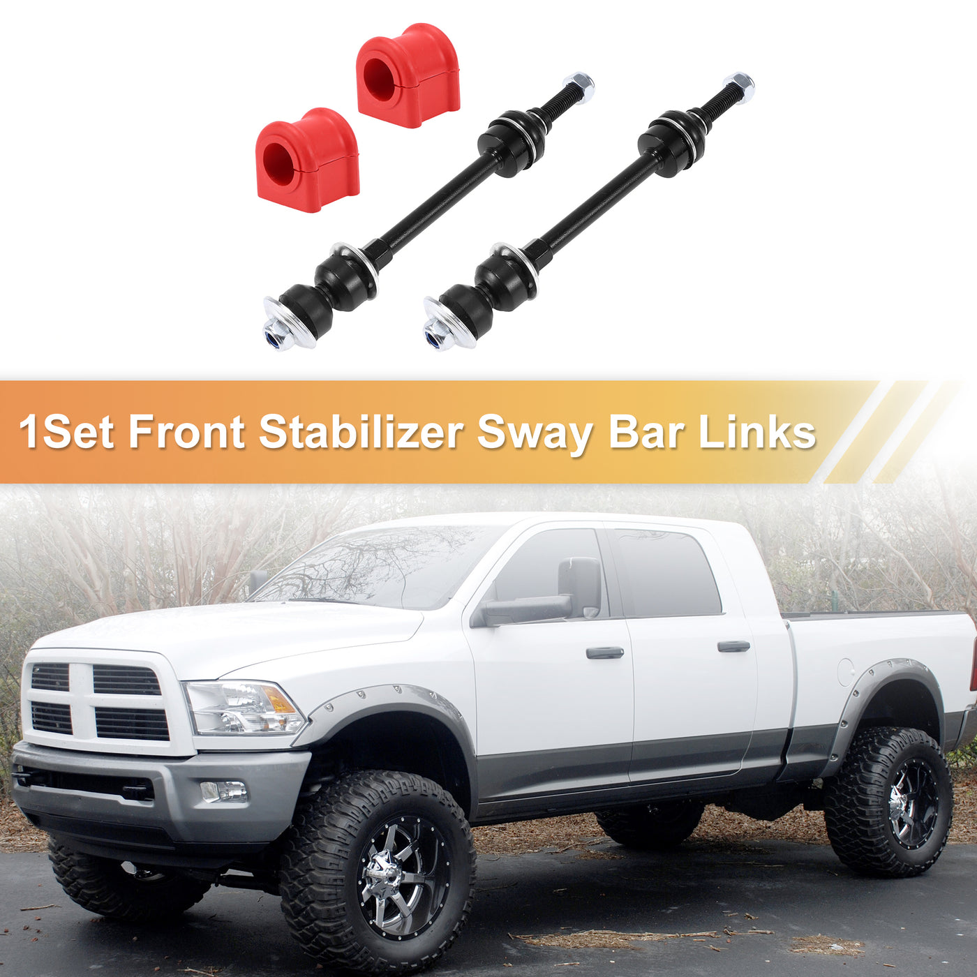 X AUTOHAUX 1 Set Front Sway Bar Links Stabilizer Link Kit with Bushing for Dodge Dakota for Ram Dakota Suspension Kit No.5135731AC/52013779AB/52059973AC