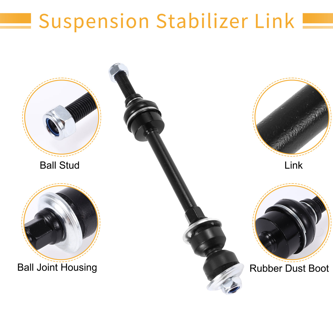 X AUTOHAUX 1 Set Front Sway Bar Links Stabilizer Link Kit with Bushing for Dodge Dakota for Ram Dakota Suspension Kit No.5135731AC/52013779AB/52059973AC