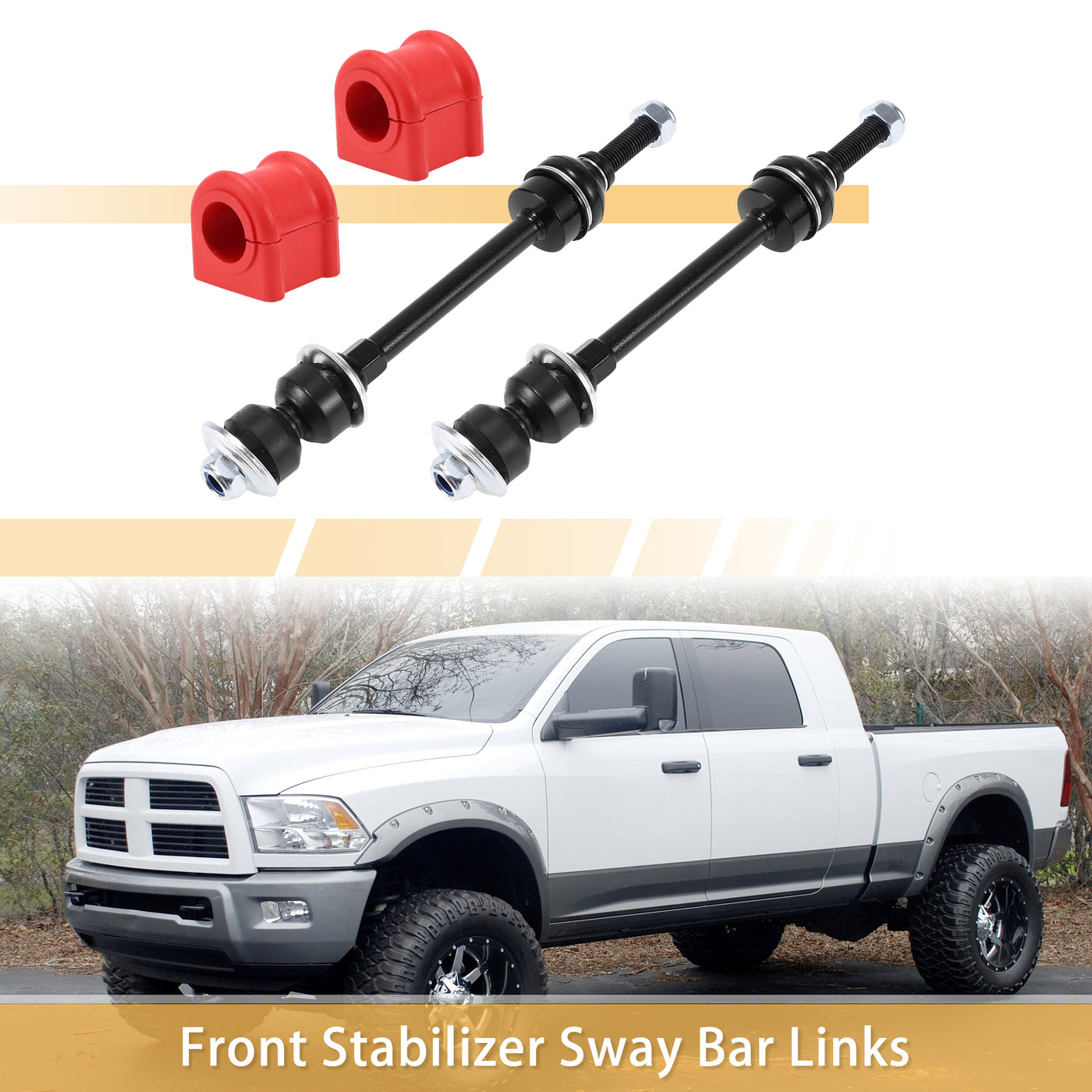 X AUTOHAUX 1 Set Front Sway Bar Links Stabilizer Link Kit with Bushing for Dodge Dakota for Ram Dakota Suspension Kit No.5135731AC/52013779AB/52059973AC