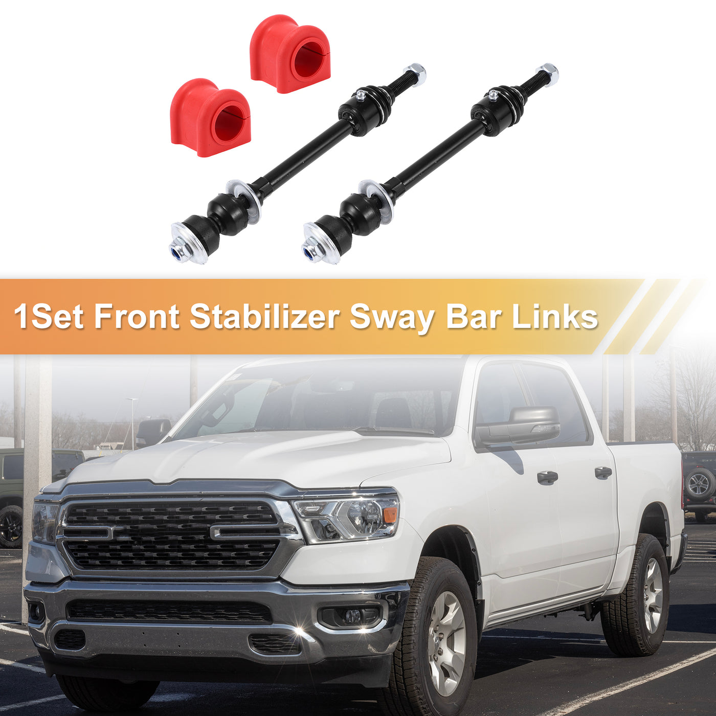 X AUTOHAUX Front Sway Bar Links Stabilizer Link Kit with Bushings for Ram 1500 Classic 2019-2022 for Ram 1500 2011-2018 Suspension Kit No.5170290AD/52038048