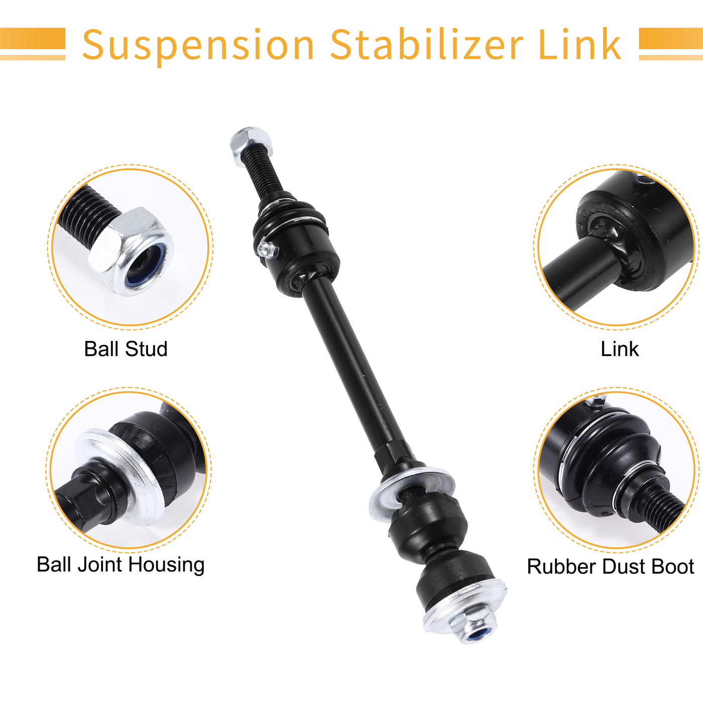 X AUTOHAUX Front Sway Bar Links Stabilizer Link Kit with Bushings for Ram 1500 Classic 2019-2022 for Ram 1500 2011-2018 Suspension Kit No.5170290AD/52038048