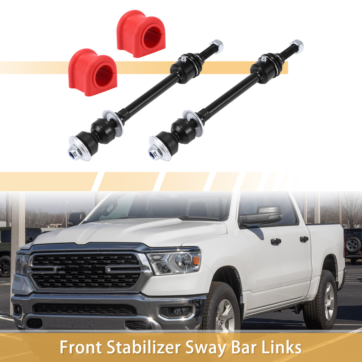 X AUTOHAUX Front Sway Bar Links Stabilizer Link Kit with Bushings for Ram 1500 Classic 2019-2022 for Ram 1500 2011-2018 Suspension Kit No.5170290AD/52038048