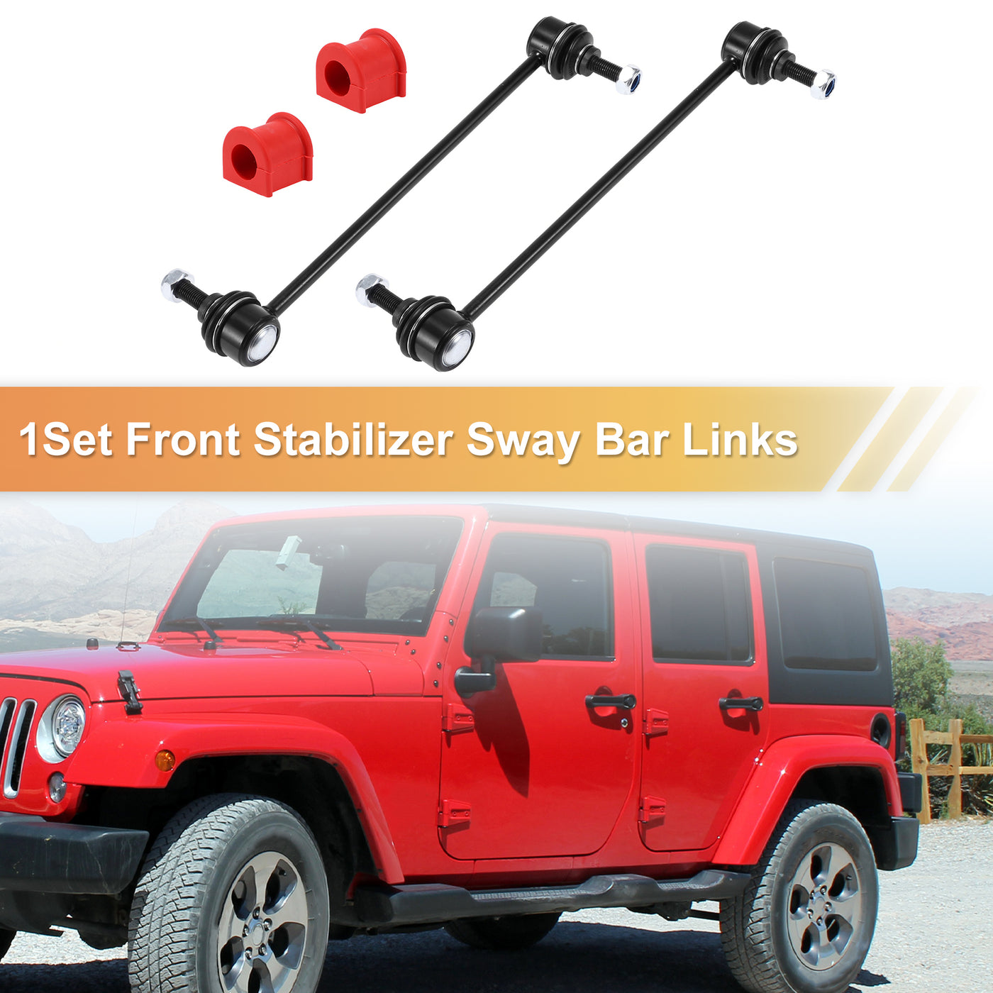 X AUTOHAUX 1 Set Front Sway Bar Links Stabilizer Link Kit with Bushing for Jeep Patriot 2007-2017 for Dodge Caliber 2007-2012 Suspension Kit No.K80258/K200216