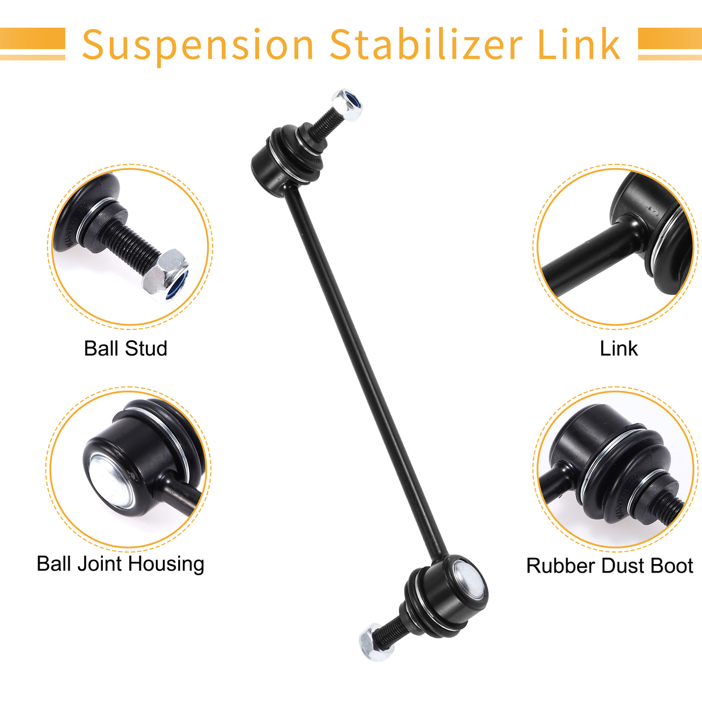 X AUTOHAUX 1 Set Front Sway Bar Links Stabilizer Link Kit with Bushing for Jeep Patriot 2007-2017 for Dodge Caliber 2007-2012 Suspension Kit No.K80258/K200216