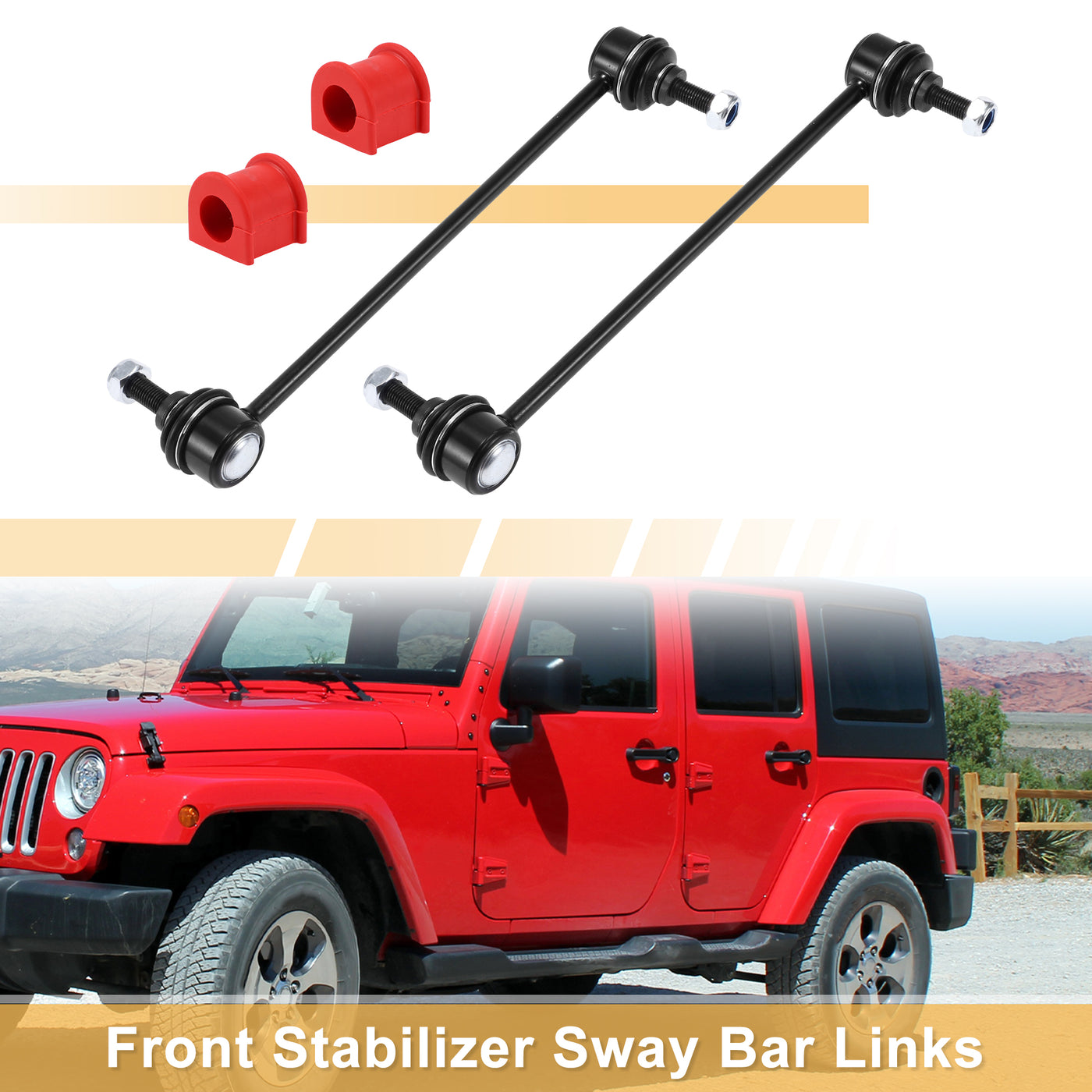 X AUTOHAUX 1 Set Front Sway Bar Links Stabilizer Link Kit with Bushing for Jeep Patriot 2007-2017 for Dodge Caliber 2007-2012 Suspension Kit No.K80258/K200216