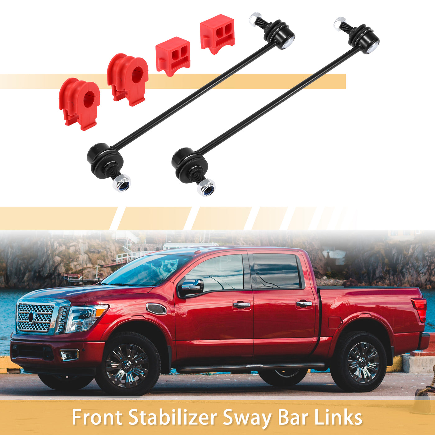 X AUTOHAUX 1 Set Front Sway Bar Links Stabilizer Link Kit with Bushing for Nissan Rogue 2008-2013 Suspension Kit No.54618JA000/54668JA000/54613JG03A