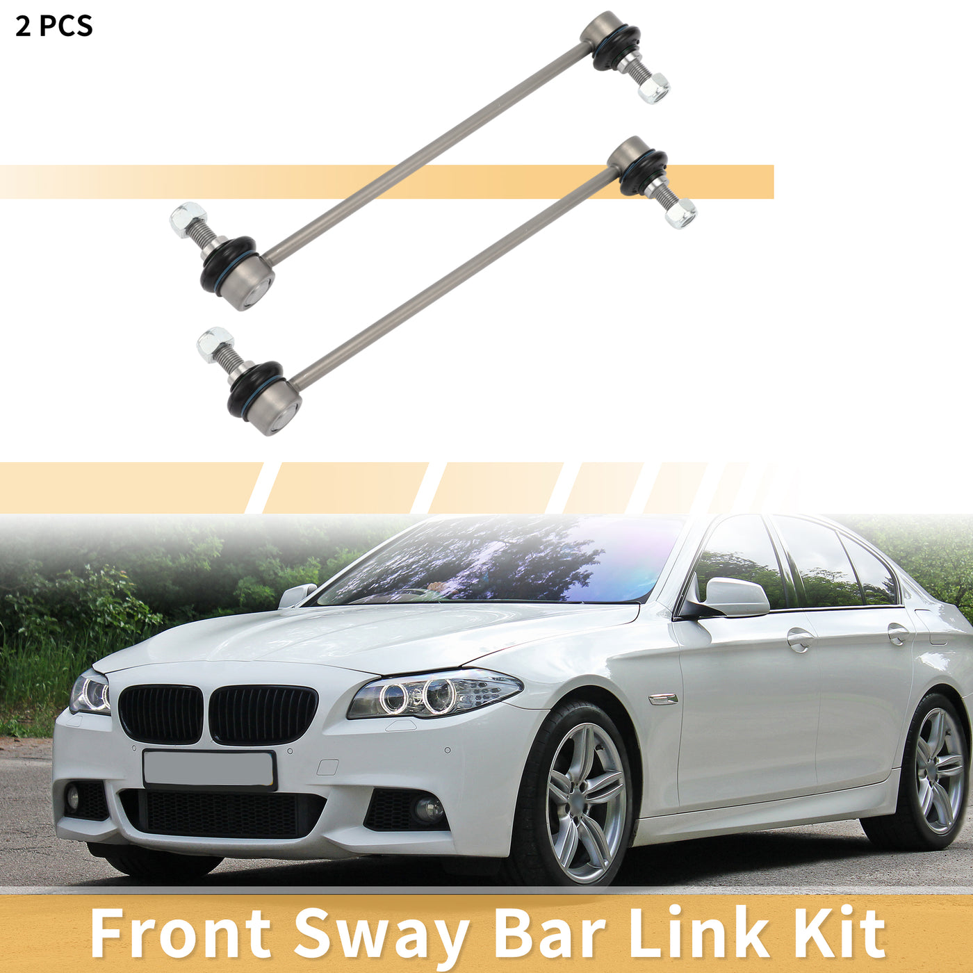 X AUTOHAUX 2pcs Front Sway Bar Links Stabilizer Link Kit for BMW 5 Series 2009-2017 for BMW 7 Series 2008-2015 Suspension Kit No.31356777319/36225