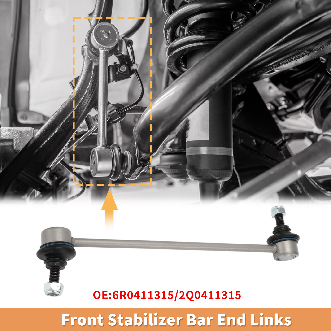 X AUTOHAUX 2pcs Front Sway Bar Links Stabilizer Link Kit for Audi A1 Allstreet A1 for Seat Arona Suspension Kit No.6R0411315/2Q0411315