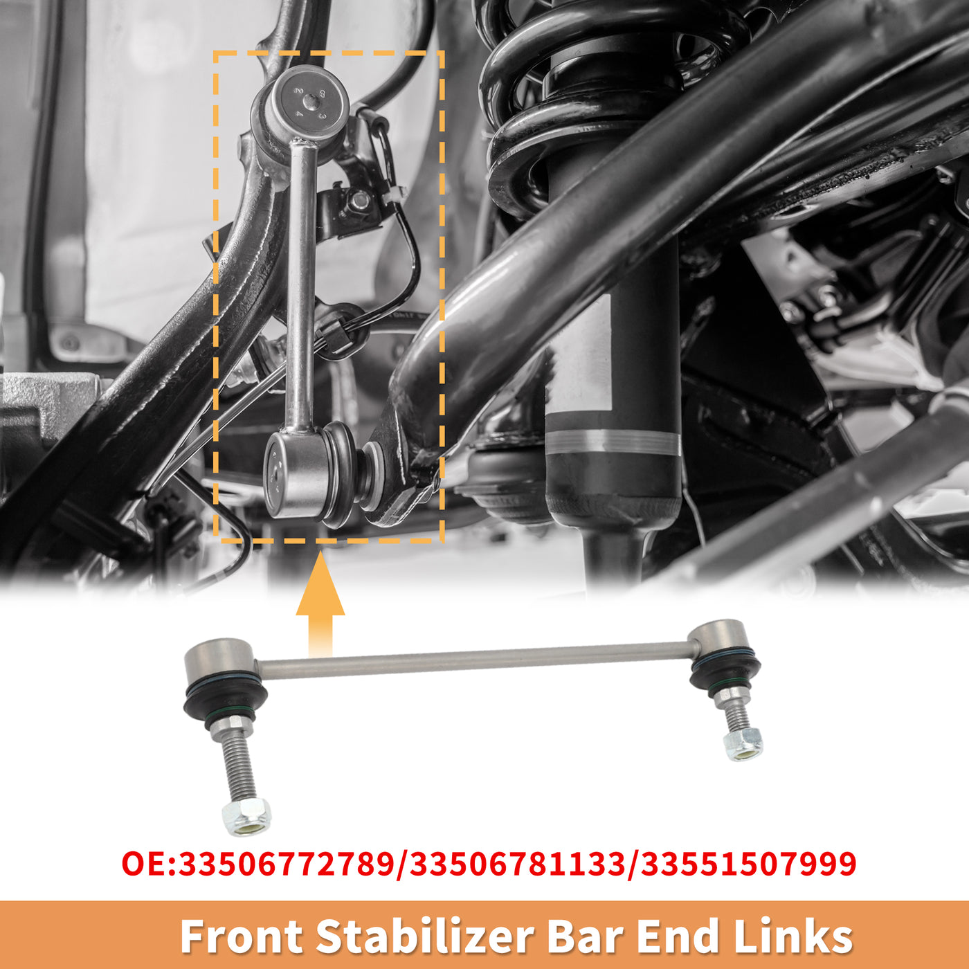 X AUTOHAUX 2pcs Front Sway Bar Links Stabilizer Link Kit for Mini Cooper Suspension Kit No.33506772789/33506781133/33551507999