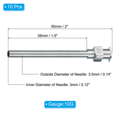 Harfington 10 Pcs 10G 1.5 Inch Blunt Tip Dispensing Needle for Refilling Liquid Inks