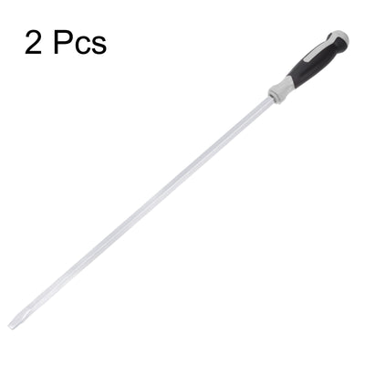 Harfington 2pcs Slotted Screwdriver 12.7mm Flat Head Impact Demolition Driver W 28" Shank