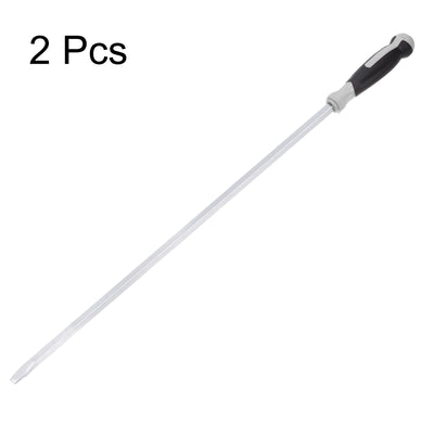 Harfington 2pcs Slotted Screwdriver 12.7mm Flat Head Impact Demolition Driver W 32" Shank