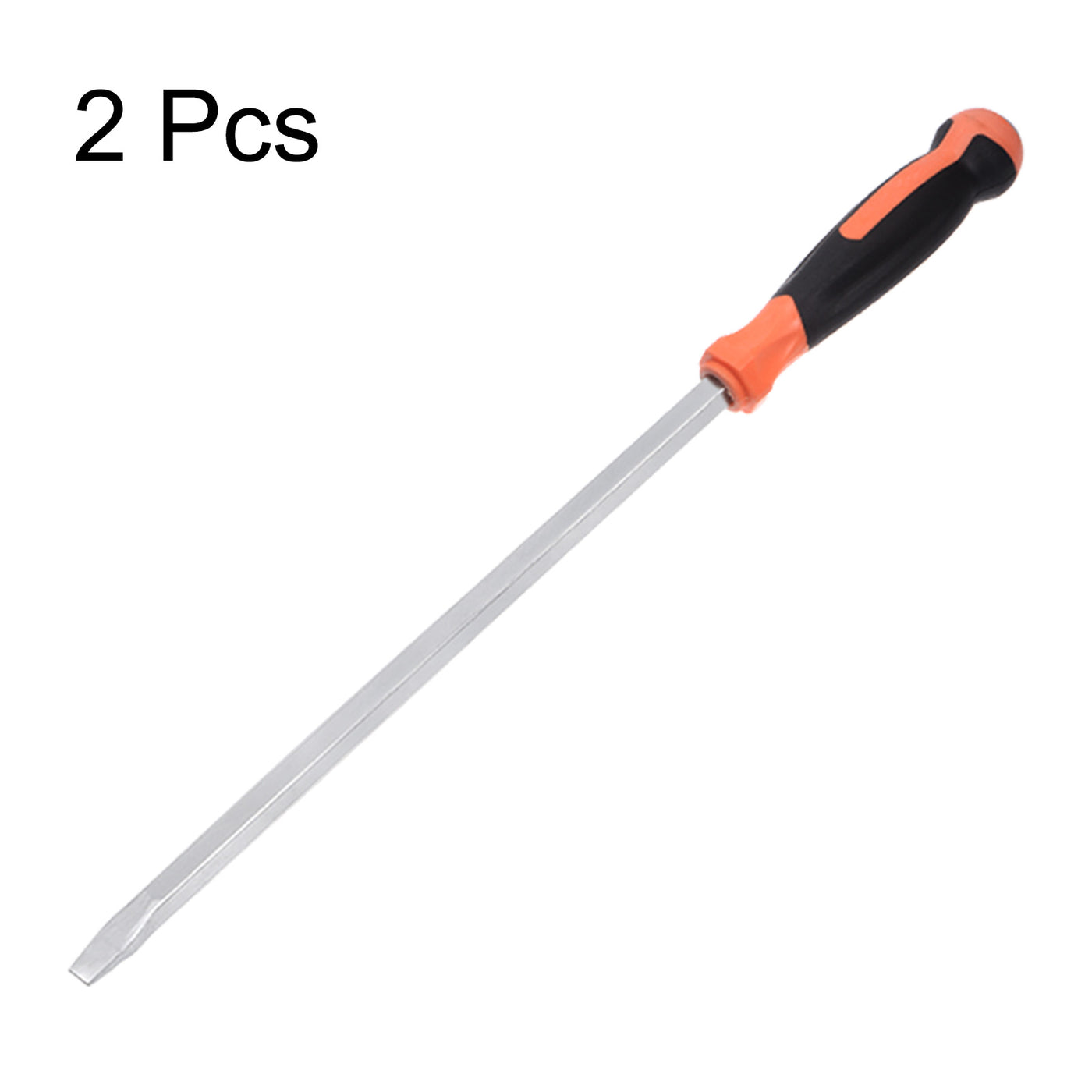 Harfington 2pcs Slotted Screwdriver 12mm Flat Head Impact Demolition Driver W 16" Handle