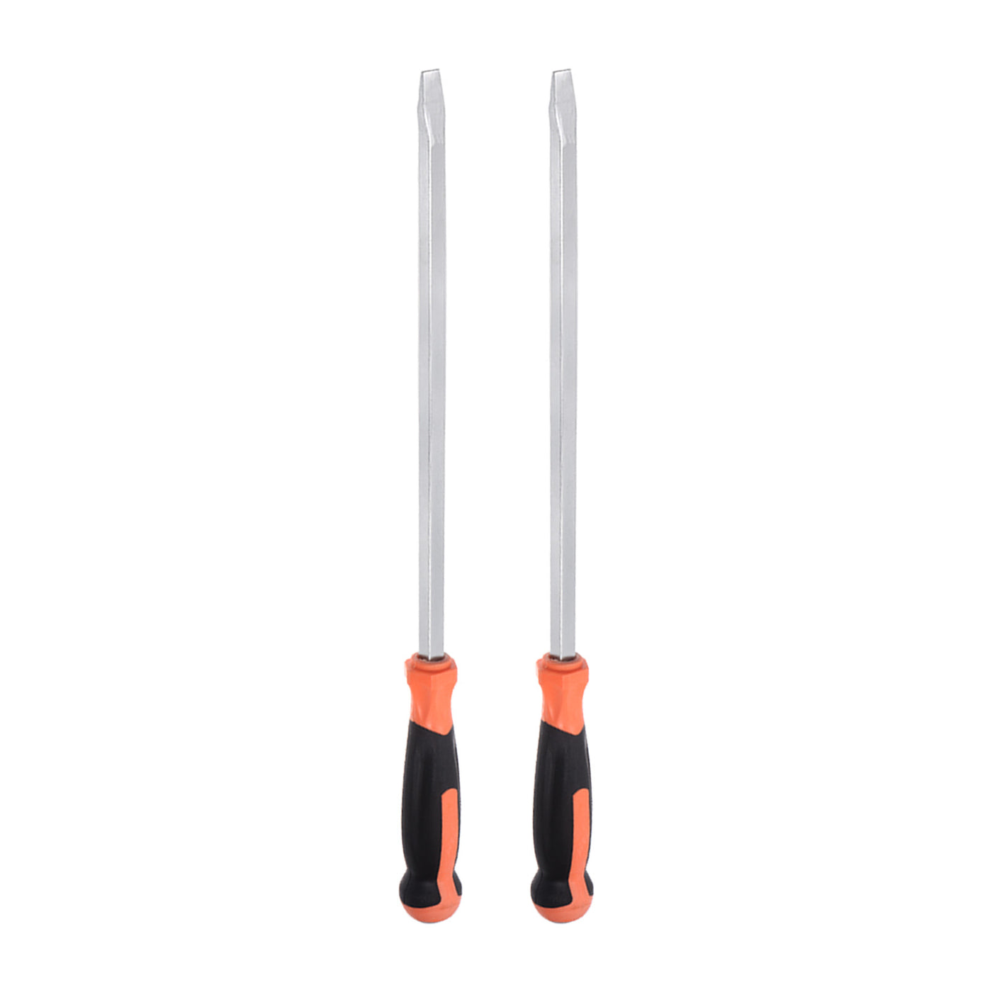 Harfington 2pcs Slotted Screwdriver 12mm Flat Head Impact Demolition Driver W 16" Handle