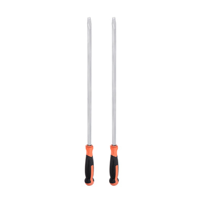 Harfington 2pcs Slotted Screwdriver 12mm Flat Head Impact Demolition Driver W 24" Handle