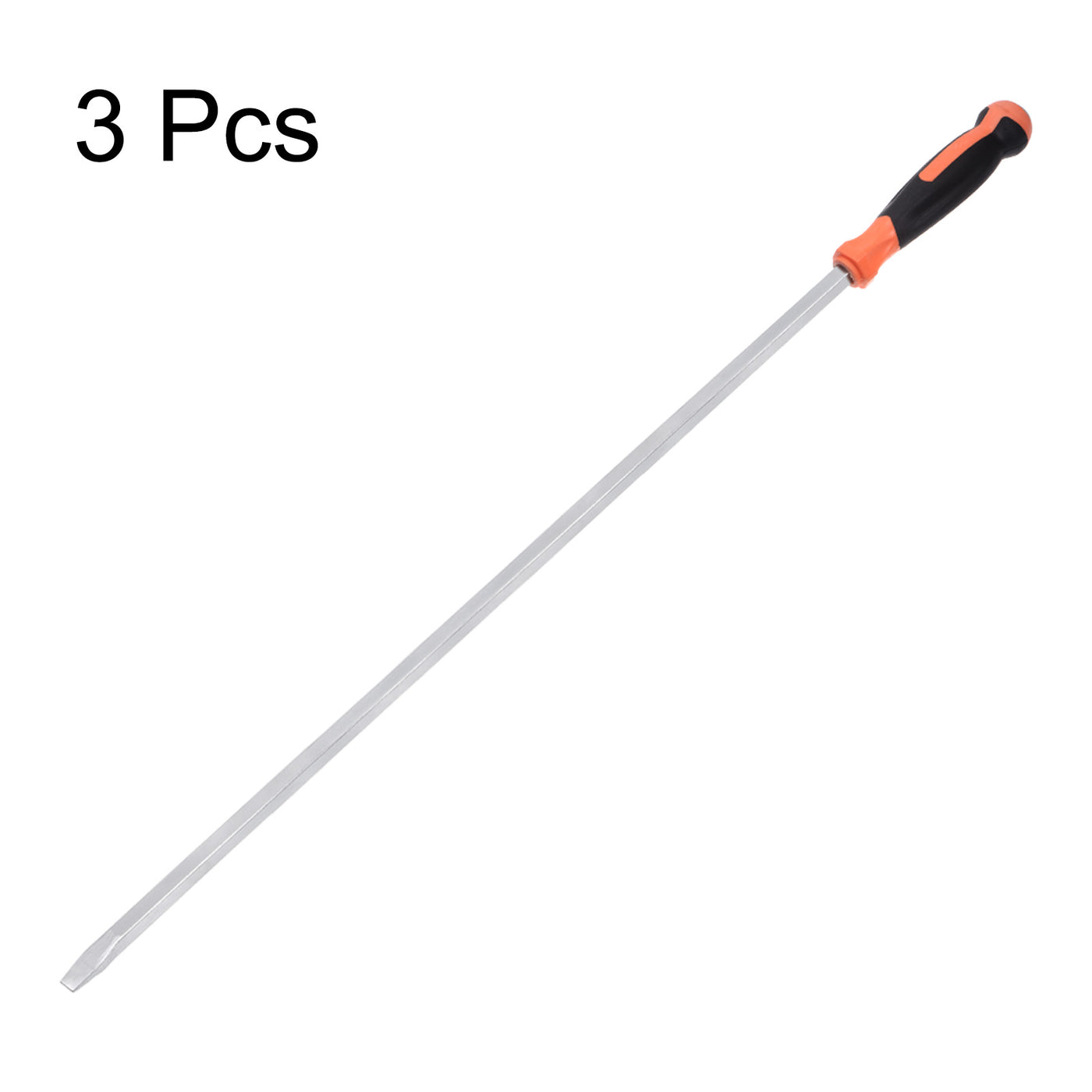 Harfington 3pcs Slotted Screwdriver 12mm Flat Head Impact Demolition Driver W 32" Handle