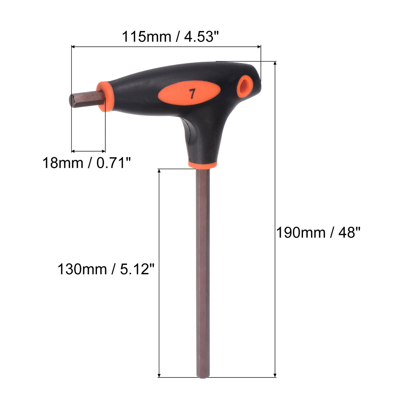 uxcell Uxcell 7mm Innenring Schlüssel T-Griff Doppelmaul Schlüssel Maulschlüssel Metrisch S2 Stahl 8 Stk