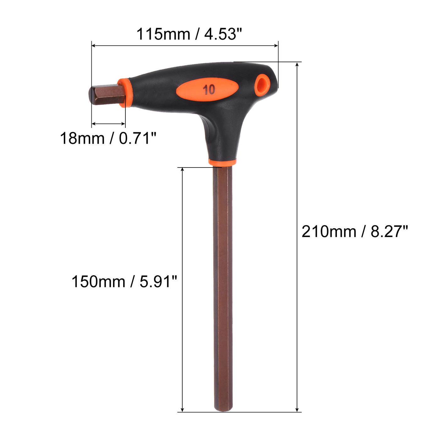 uxcell Uxcell 10mm Innenring Schlüssel T-Griff Doppelmaul Schlüssel Maulschlüssel Metrisch S2 Stahl 8 Stk