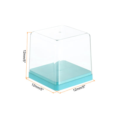 Harfington Green Acrylic Display Case, 5x5x5inch, Doll Storage Box, Assemble Dustproof Storage Organizer Showcase for Collectibles Action Figures