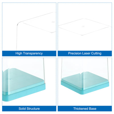 Harfington Green Acrylic Display Case, 5x5x5inch, Doll Storage Box, Assemble Dustproof Storage Organizer Showcase for Collectibles Action Figures