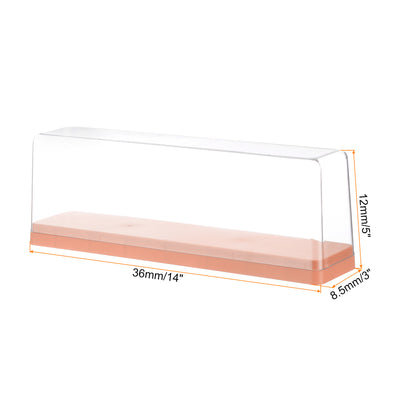 Harfington Orange Acrylic Display Case, 14x3x5inch, Doll Storage Box, Assemble Dustproof Storage Organizer Showcase for Collectibles Action Figures