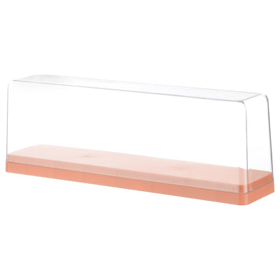 Harfington Orange Acrylic Display Case, 14x3x5inch, Doll Storage Box, Assemble Dustproof Storage Organizer Showcase for Collectibles Action Figures