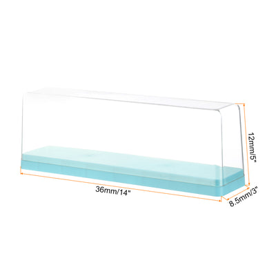 Harfington Green Acrylic Display Case, 14x3x5inch, Doll Storage Box, Assemble Dustproof Storage Organizer Showcase for Collectibles Action Figures