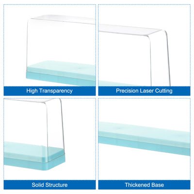 Harfington Green Acrylic Display Case, 14x3x5inch, Doll Storage Box, Assemble Dustproof Storage Organizer Showcase for Collectibles Action Figures