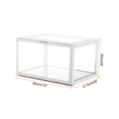 Harfington Transparent Acrylic Display Case, 10x8x6inch, Doll Storage Box, Assemble Dustproof Storage Organizer Showcase for Collectibles Action Figures