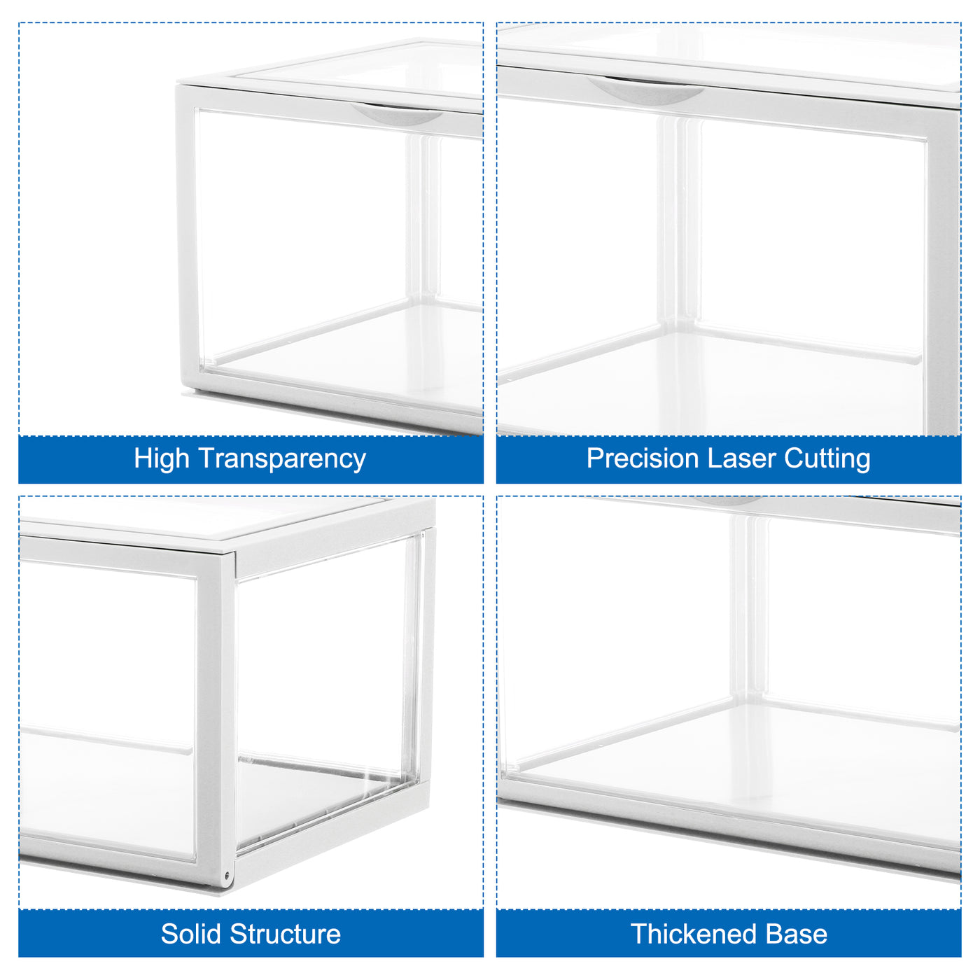 Harfington Transparent Acrylic Display Case, 10x8x6inch, Doll Storage Box, Assemble Dustproof Storage Organizer Showcase for Collectibles Action Figures