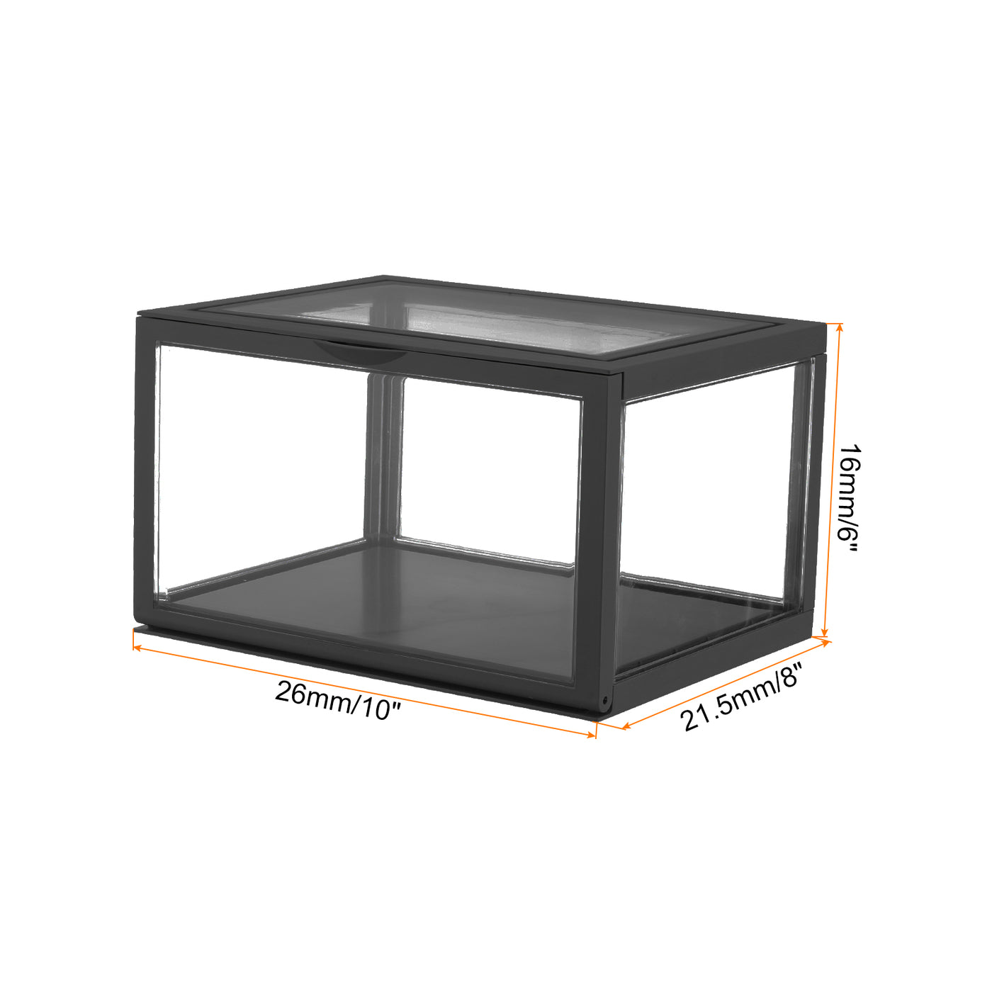 Harfington Schwarze Acryl-Vitrine, 10x8x6 Zoll, Puppen-Aufbewahrungsbox, Montierbare staubdichte Aufbewahrungsorganisator-Vitrine für Sammlerstücke Actionfiguren