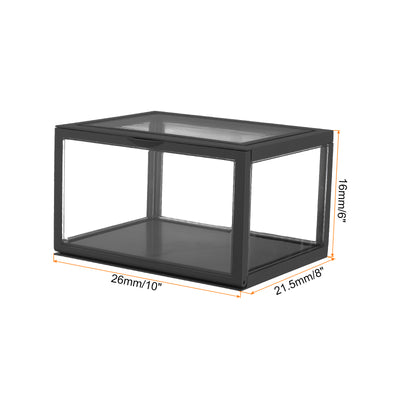 Harfington Schwarze Acryl-Vitrine, 10x8x6 Zoll, Puppen-Aufbewahrungsbox, Montierbare staubdichte Aufbewahrungsorganisator-Vitrine für Sammlerstücke Actionfiguren