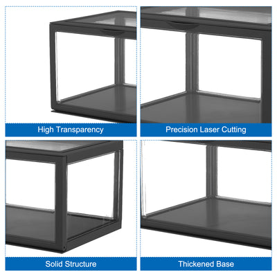 Harfington Schwarze Acryl-Vitrine, 10x8x6 Zoll, Puppen-Aufbewahrungsbox, Montierbare staubdichte Aufbewahrungsorganisator-Vitrine für Sammlerstücke Actionfiguren