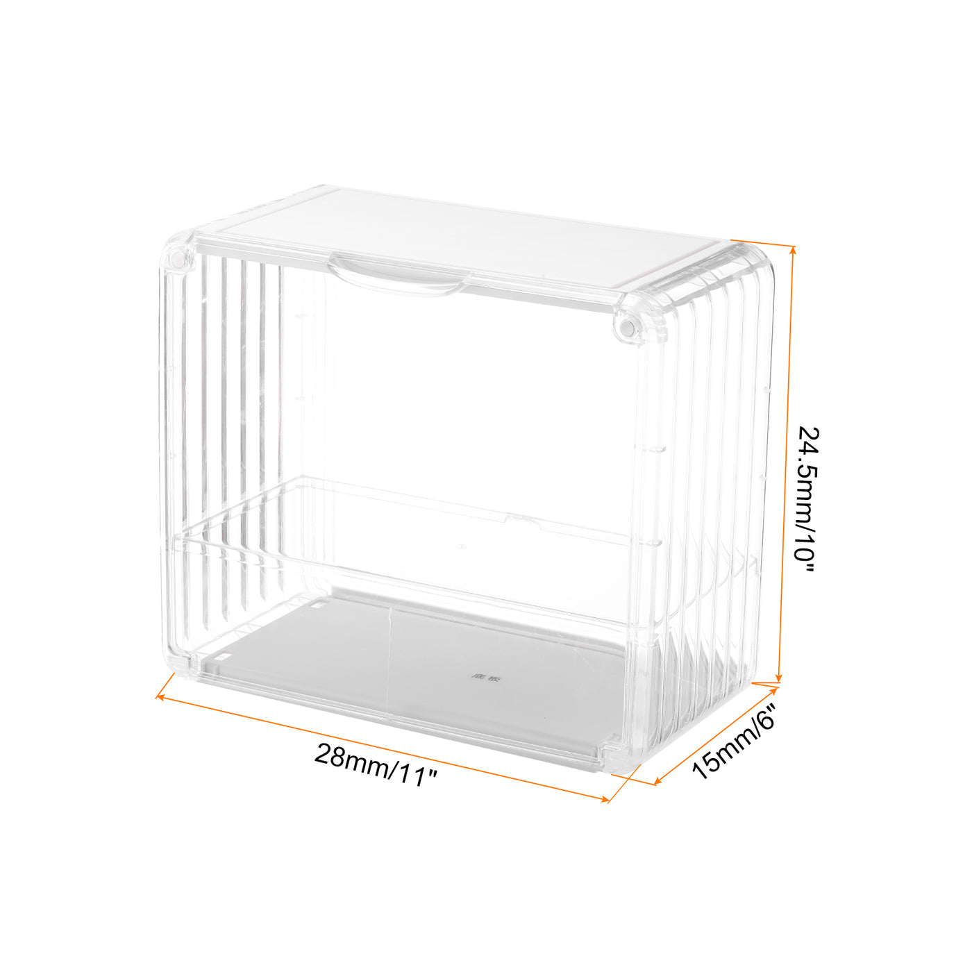 Harfington White Acrylic Display Case, 11x6x10inch, Doll Storage Box, Assemble Dustproof Storage Organizer Showcase for Collectibles Action Figures