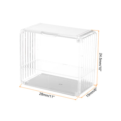 Harfington White Acrylic Display Case, 11x6x10inch, Doll Storage Box, Assemble Dustproof Storage Organizer Showcase for Collectibles Action Figures