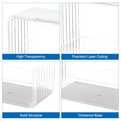 Harfington White Acrylic Display Case, 11x6x10inch, Doll Storage Box, Assemble Dustproof Storage Organizer Showcase for Collectibles Action Figures