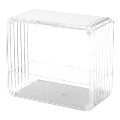 Harfington White Acrylic Display Case, 11x6x10inch, Doll Storage Box, Assemble Dustproof Storage Organizer Showcase for Collectibles Action Figures