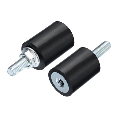 Harfington Uxcell 2pcs M5x15mm Thread Studs Rubber Shock 15x20mm Male Female 2pcs M5 Lock Nuts