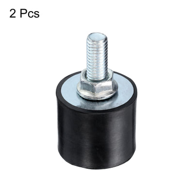 Harfington Uxcell 2pcs M8x23mm Thread Studs Rubber Shock 30x25mm Male Female 2pcs M8 Lock Nuts