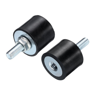 Harfington Uxcell 2pcs M8x23mm Thread Studs Rubber Shock 30x25mm Male Female 2pcs M8 Lock Nuts