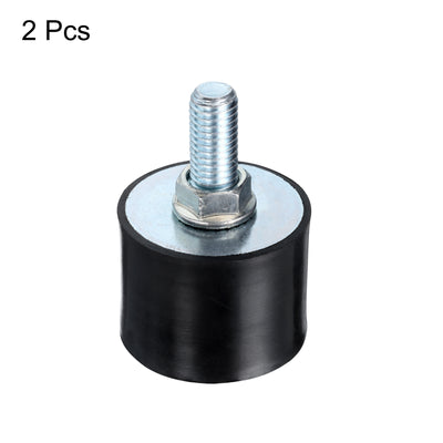 Harfington Uxcell 2pcs M10x27mm Thread Studs Rubber Shock 40x30mm Male Female 2pcs M10 Lock Nuts