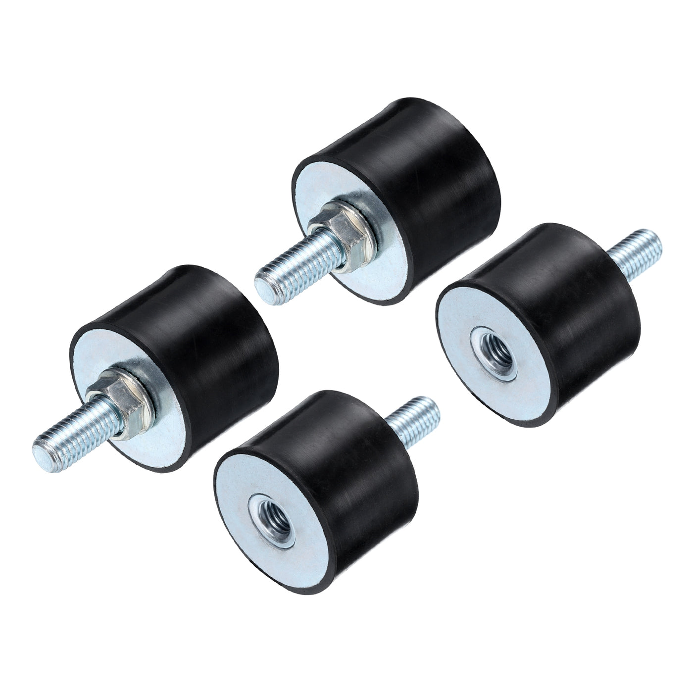 uxcell Uxcell 4pcs M10x27mm Thread Studs Rubber Shock 40x30mm Male Female 4pcs M10 Lock Nuts