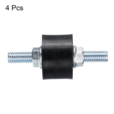 Harfington Uxcell 4pcs M8x23mm Thread Studs Rubber Shock 30x20mm Male 8pcs M8 Lock Nuts