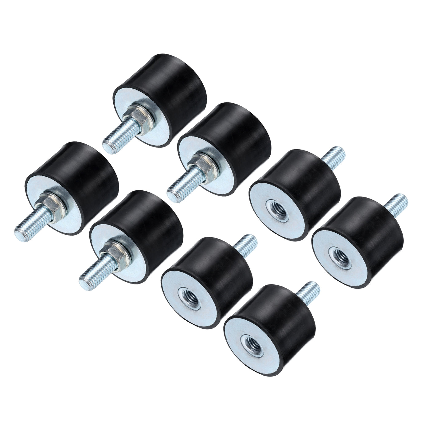 uxcell Uxcell 8pcs M10x27mm Thread Studs Rubber Shock 40x30mm Male Female 8pcs M10 Lock Nuts